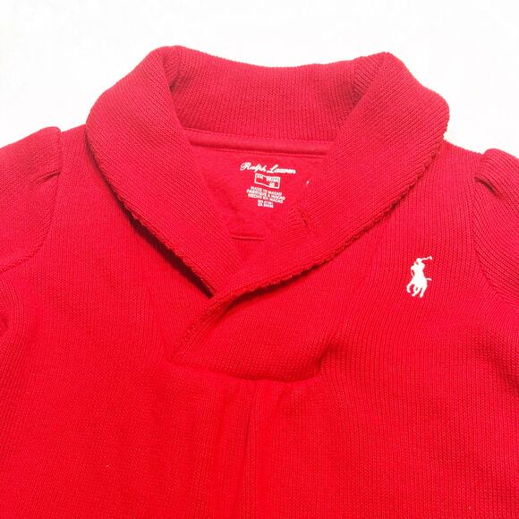 Ralph Lauren Sweater Romper sz 3 m Red Knit Sweater Romper - Picture 2 of 10